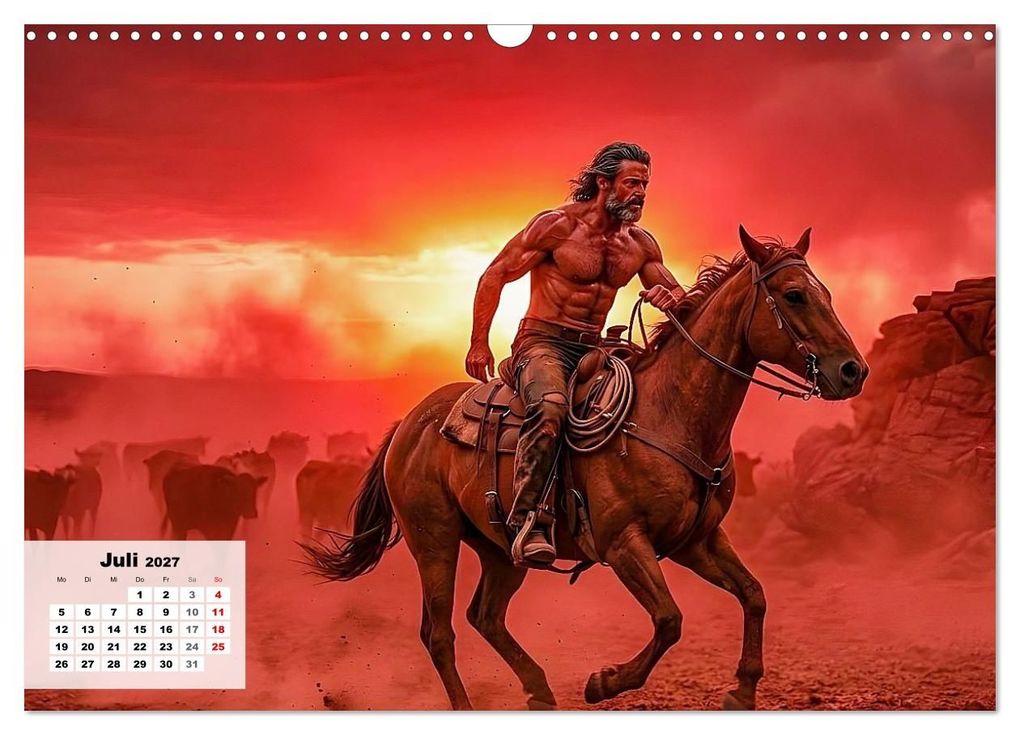 Weitere Ansicht: Echte Kerle - Wilder Westen (Wandkalender 2027 DIN A3 quer), CALVENDO Monatskalender | Liam Blue, Calvendo