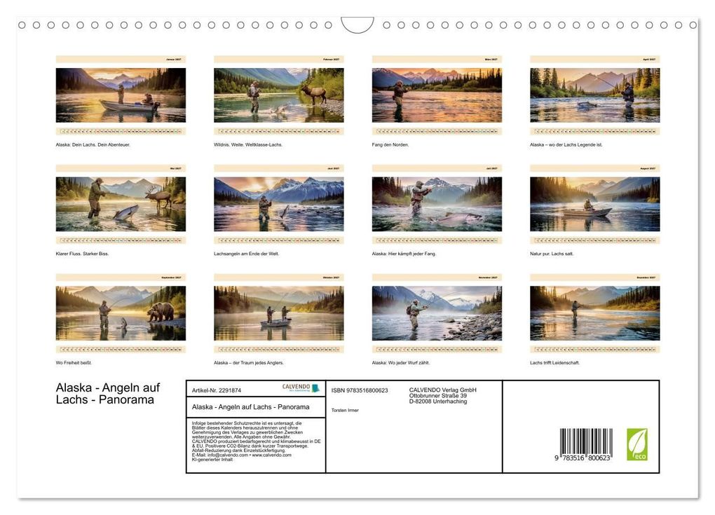 Weitere Ansicht: Alaska - Angeln auf Lachs - Panorama (Wandkalender 2027 DIN A3 quer), CALVENDO Monatskalender | Torsten Irmer, Calvendo