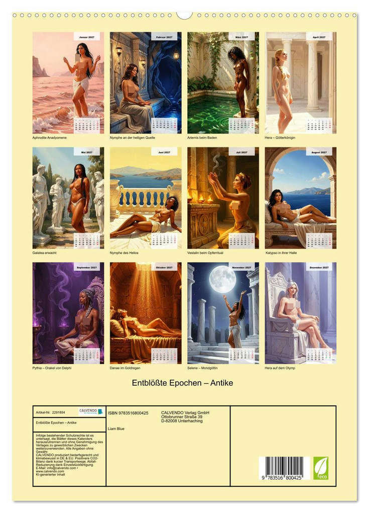Weitere Ansicht: Entblößte Epochen - Antike (hochwertiger Premium Wandkalender 2027 DIN A2 hoch), Kunstdruck in Hochglanz | Liam Blue, Calvendo