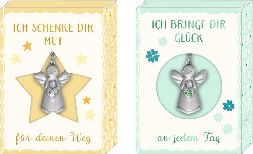 Produktbild: Schmuckanhänger - Kleiner Schutzengel (mint / gelb)
