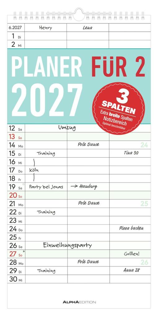 Produktbild: Planer für zwei 2027 | Neumann Verlage GmbH & Co. KG