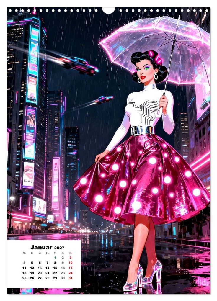 Weitere Ansicht: Neon-Girls (Wandkalender 2027 DIN A3 hoch), CALVENDO Monatskalender | Calvendo, Liam Blue