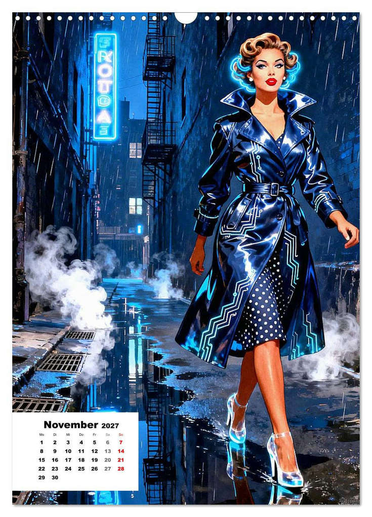 Weitere Ansicht: Neon-Girls (Wandkalender 2027 DIN A3 hoch), CALVENDO Monatskalender | Calvendo, Liam Blue