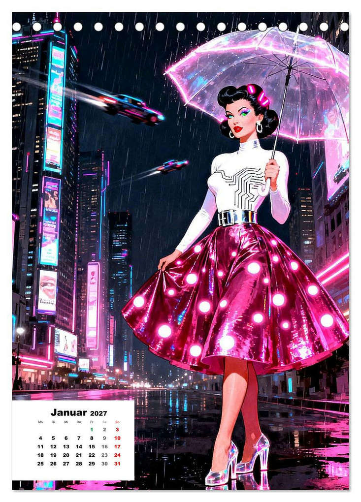 Weitere Ansicht: Neon-Girls (Tischkalender 2027 DIN A5 hoch), CALVENDO Monatskalender | Calvendo, Liam Blue