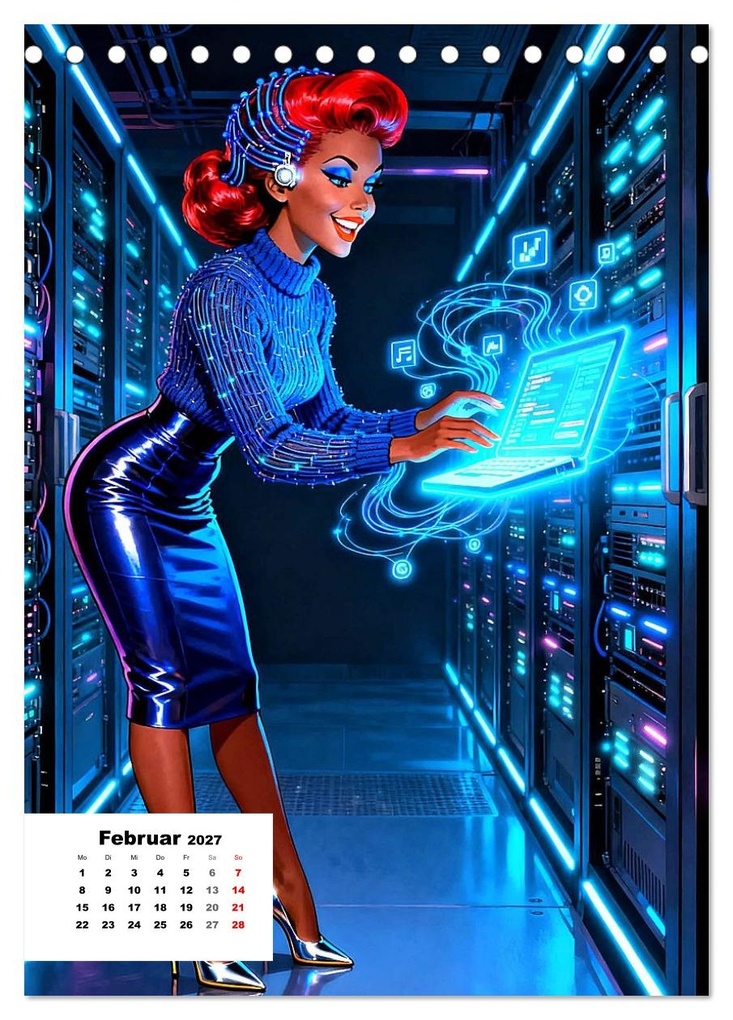 Weitere Ansicht: Neon-Girls (Tischkalender 2027 DIN A5 hoch), CALVENDO Monatskalender | Calvendo, Liam Blue