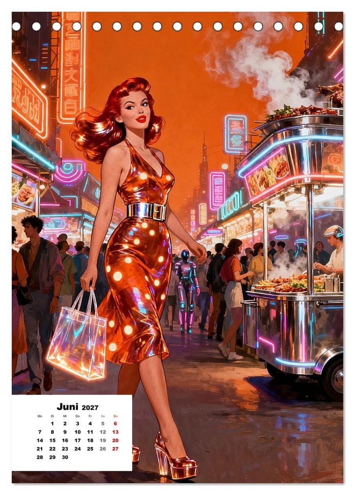 Weitere Ansicht: Neon-Girls (Tischkalender 2027 DIN A5 hoch), CALVENDO Monatskalender | Calvendo, Liam Blue