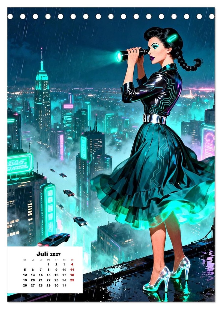 Weitere Ansicht: Neon-Girls (Tischkalender 2027 DIN A5 hoch), CALVENDO Monatskalender | Calvendo, Liam Blue