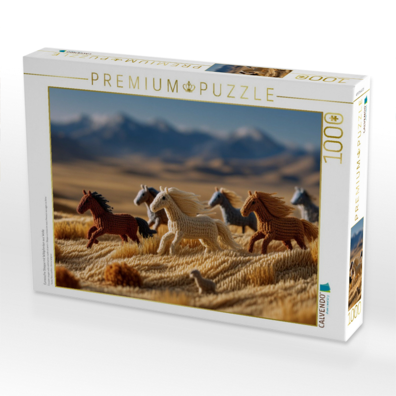Weitere Ansicht: CALVENDO Puzzle Eurasische Steppe mit Wildpferden aus Wolle | 1000 Teile Lege-Größe 64x48cm Foto-Puzzle für glückliche Stunden | Calvendo
