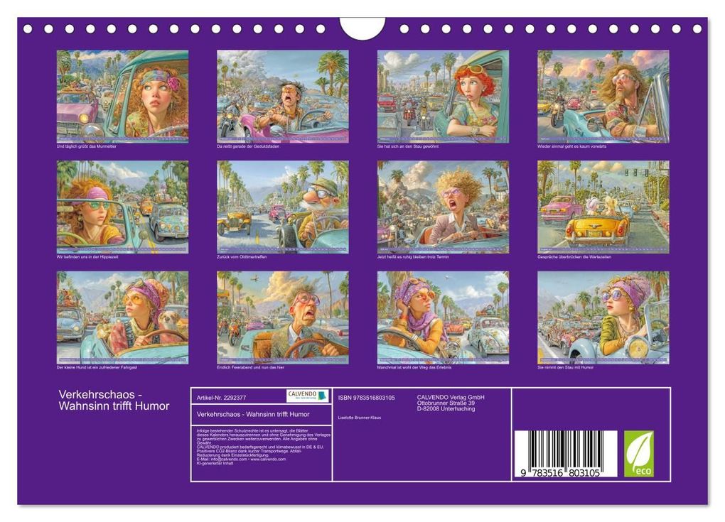Weitere Ansicht: Verkehrschaos - Wahnsinn trifft Humor (Wandkalender 2027 DIN A4 quer), CALVENDO Monatskalender | Liselotte Brunner-Klaus, Calvendo