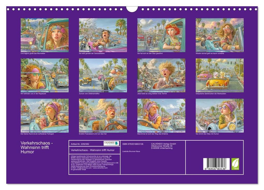 Weitere Ansicht: Verkehrschaos - Wahnsinn trifft Humor (Wandkalender 2027 DIN A3 quer), CALVENDO Monatskalender | Liselotte Brunner-Klaus, Calvendo