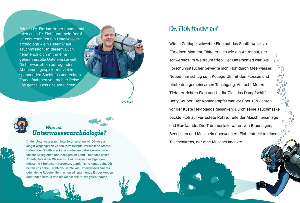 Weitere Ansicht: WAS IST WAS. Dr. Floh taucht ab. Der Schatz der Cenote. Ein Tauchabenteuer | Florian Huber, Benjamin Schreuder