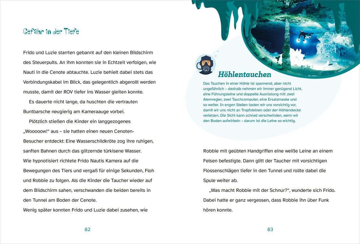 Weitere Ansicht: WAS IST WAS. Dr. Floh taucht ab. Der Schatz der Cenote. Ein Tauchabenteuer | Florian Huber, Benjamin Schreuder