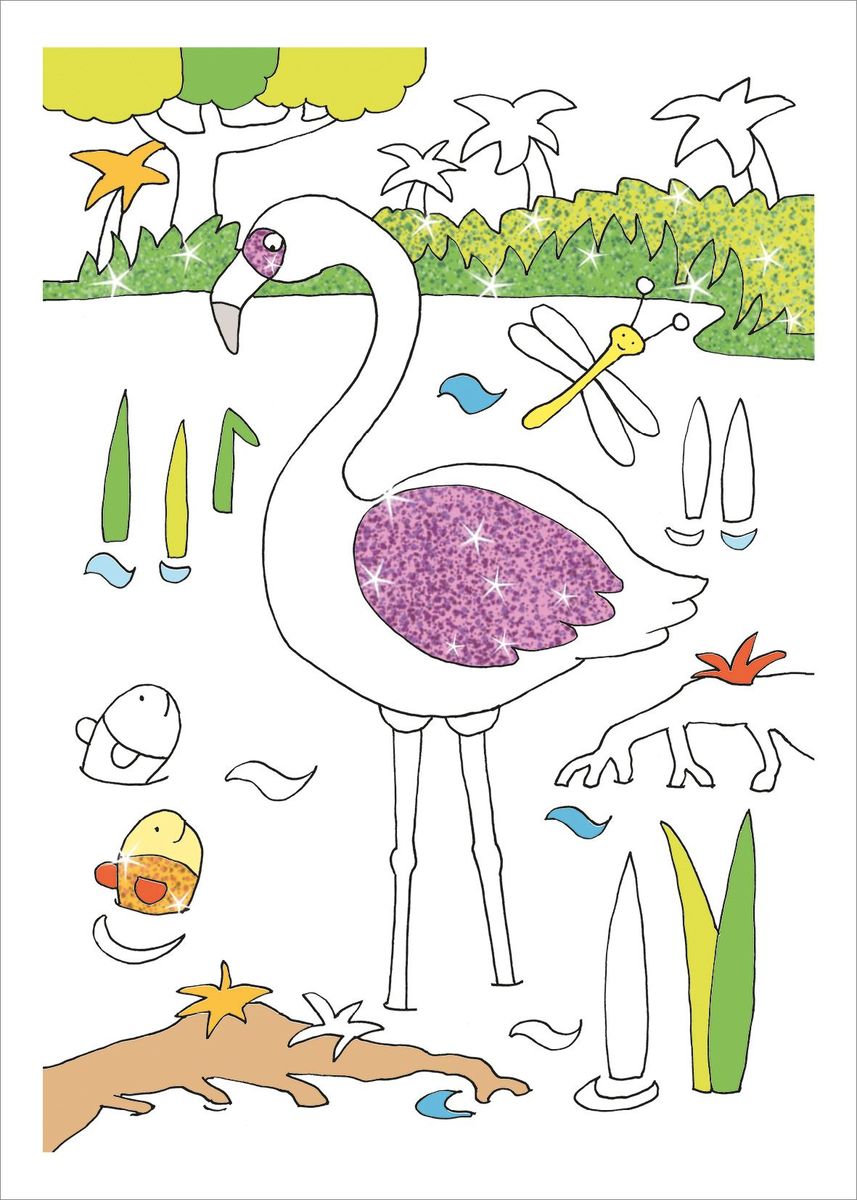 Weitere Ansicht: Mini Glitzer Malblock to go. Zootiere