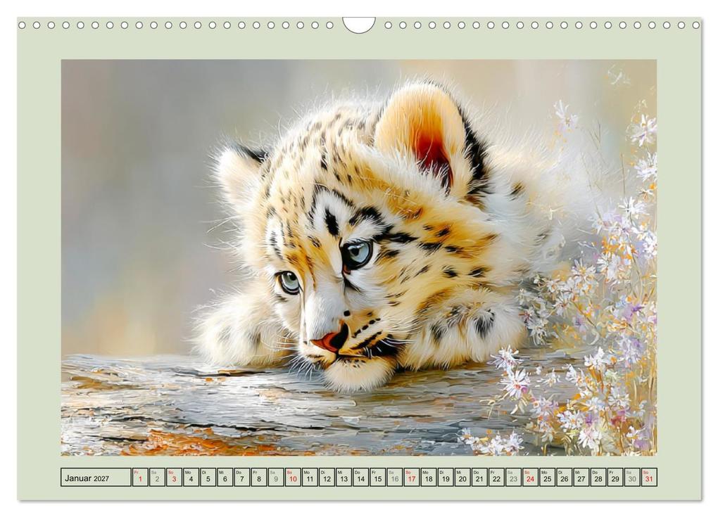 Weitere Ansicht: Schneeleoparden. Babys in der leuchtenden Natur (Wandkalender 2027 DIN A3 quer), CALVENDO Monatskalender | Rose Hurley, Calvendo