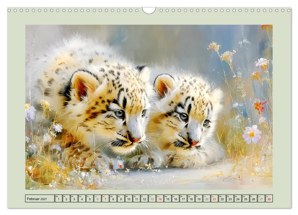 Weitere Ansicht: Schneeleoparden. Babys in der leuchtenden Natur (Wandkalender 2027 DIN A3 quer), CALVENDO Monatskalender | Rose Hurley, Calvendo
