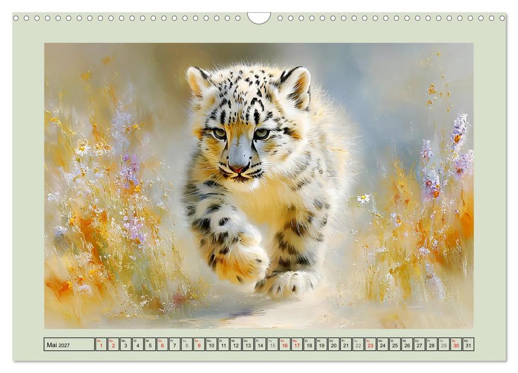 Weitere Ansicht: Schneeleoparden. Babys in der leuchtenden Natur (Wandkalender 2027 DIN A3 quer), CALVENDO Monatskalender | Rose Hurley, Calvendo
