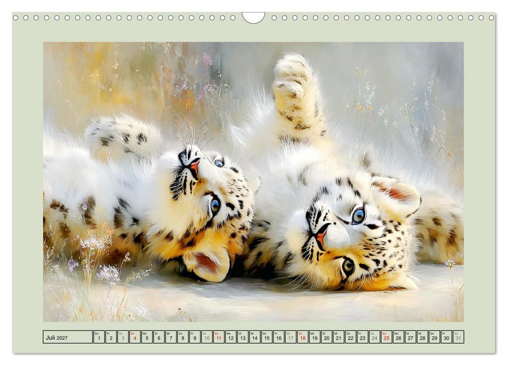 Weitere Ansicht: Schneeleoparden. Babys in der leuchtenden Natur (Wandkalender 2027 DIN A3 quer), CALVENDO Monatskalender | Rose Hurley, Calvendo