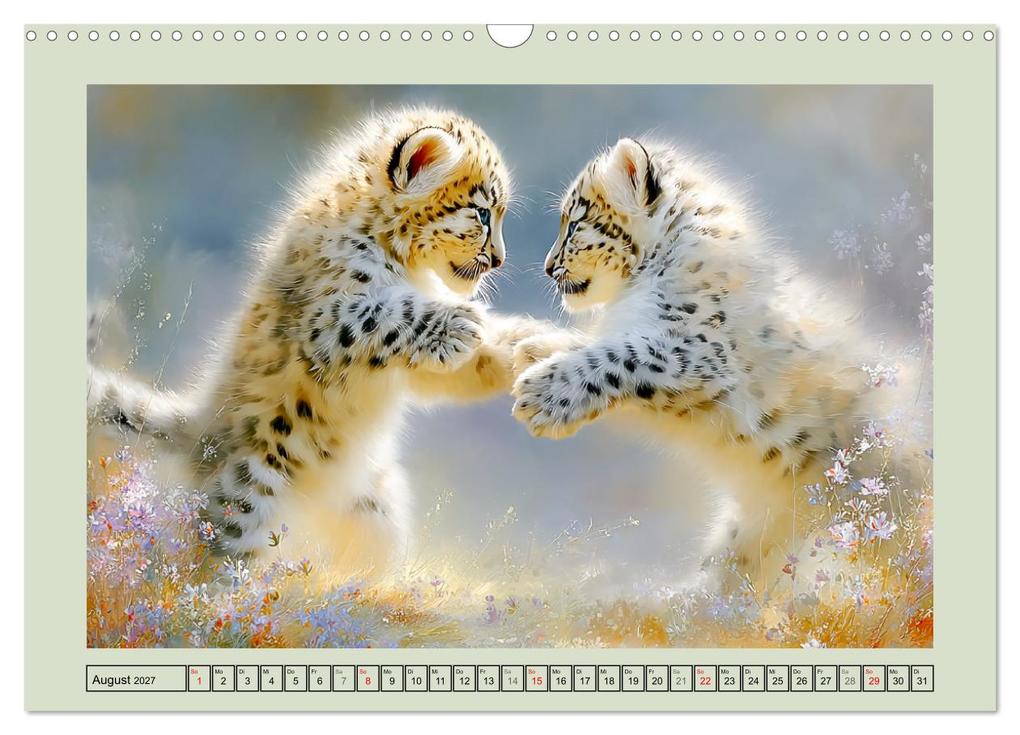 Weitere Ansicht: Schneeleoparden. Babys in der leuchtenden Natur (Wandkalender 2027 DIN A3 quer), CALVENDO Monatskalender | Rose Hurley, Calvendo
