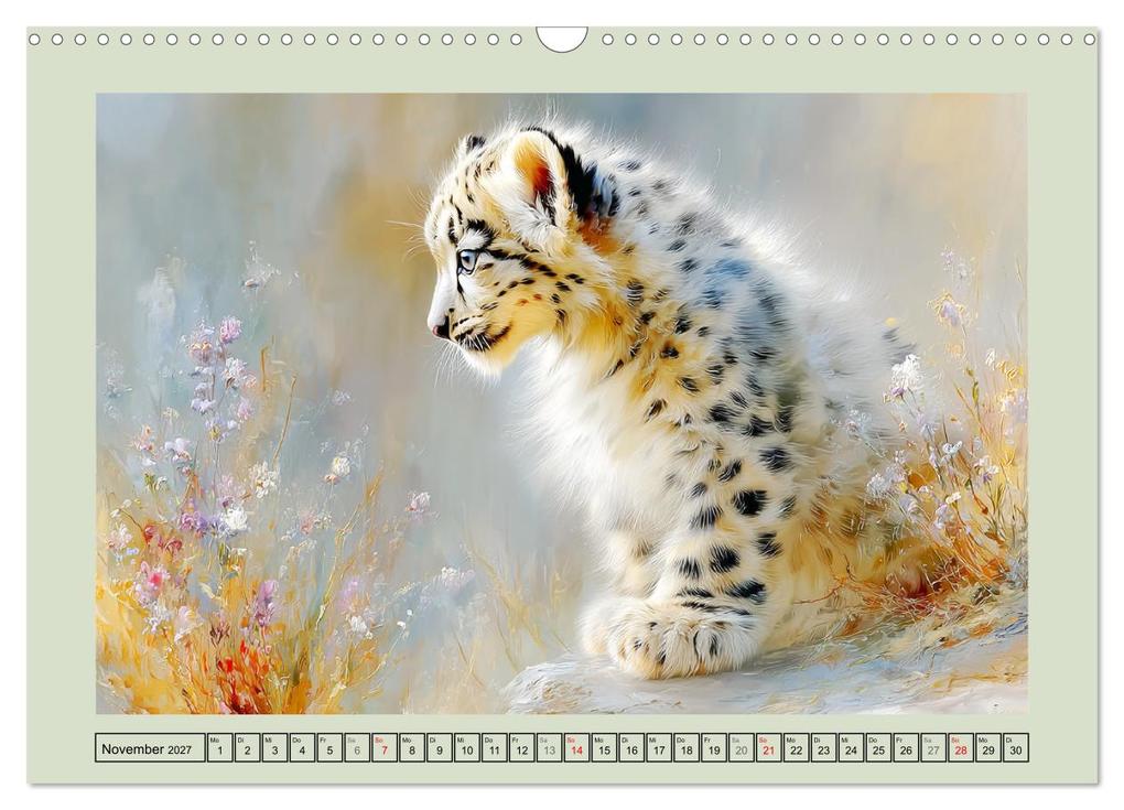 Weitere Ansicht: Schneeleoparden. Babys in der leuchtenden Natur (Wandkalender 2027 DIN A3 quer), CALVENDO Monatskalender | Rose Hurley, Calvendo