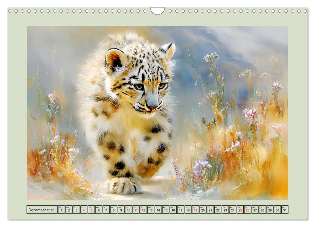 Weitere Ansicht: Schneeleoparden. Babys in der leuchtenden Natur (Wandkalender 2027 DIN A3 quer), CALVENDO Monatskalender | Rose Hurley, Calvendo
