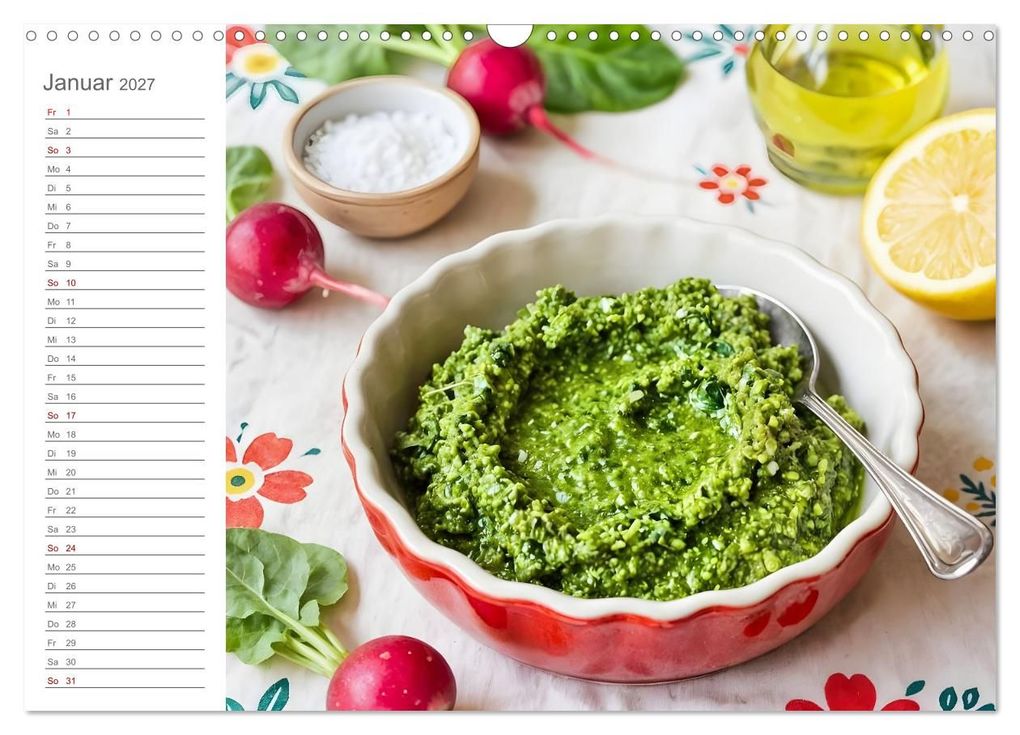 Weitere Ansicht: Zero Waste Pesto - 12 Monate, 12 Reste, unendlich Geschmack (Wandkalender 2027 DIN A3 quer), CALVENDO Monatskalender | Fred Schimak, Calvendo