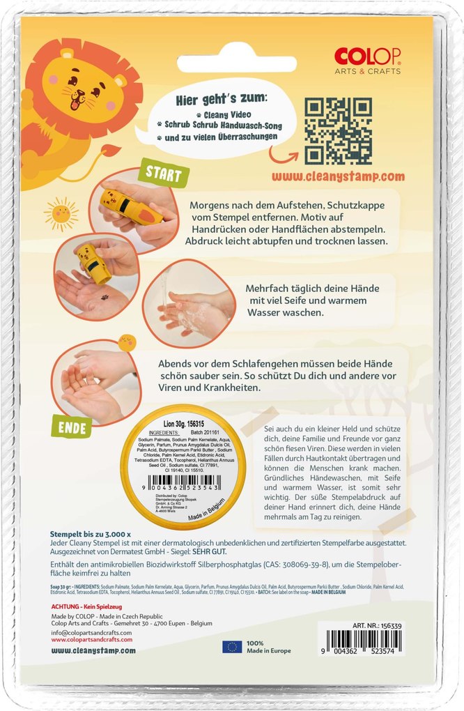 Weitere Ansicht: COLOP little NIO Cleany Stamp Löwe, Handwasch-Stempel + Seife