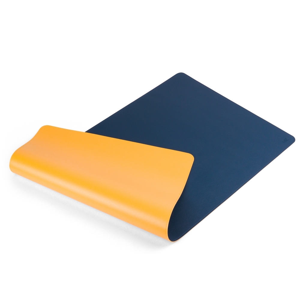 Weitere Ansicht: SAX Schreibtischunterlage PU Leder, blau/gelb