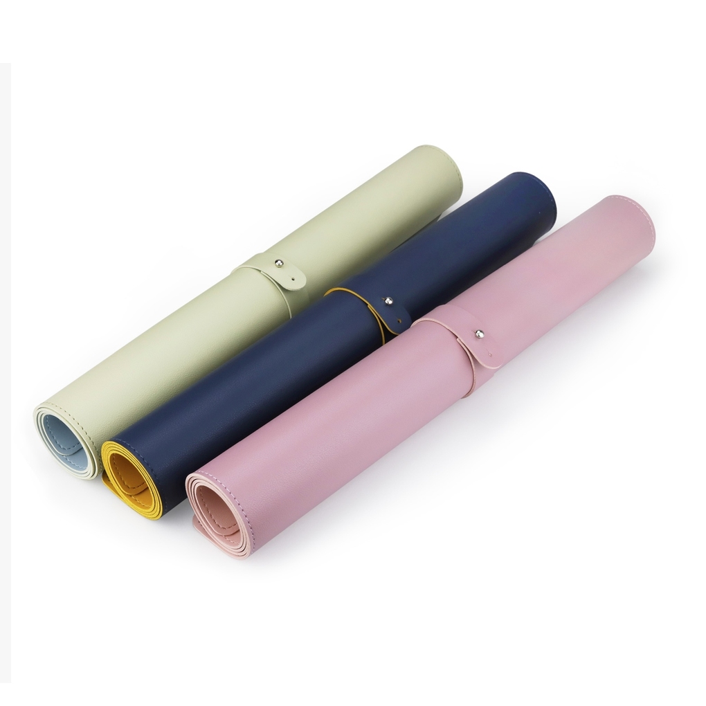 Weitere Ansicht: SAX Schreibtischunterlage PU Leder, blau/gelb