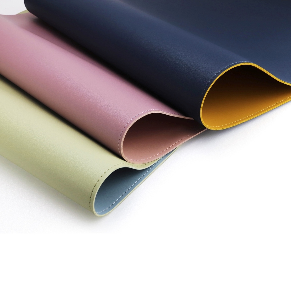 Weitere Ansicht: SAX Schreibtischunterlage PU Leder, blau/gelb