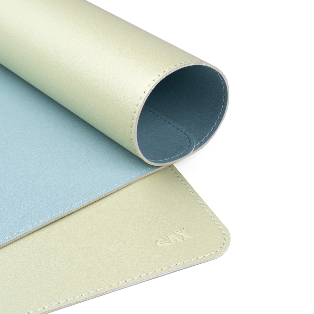Weitere Ansicht: SAX Schreibtischunterlage PU Leder, hellblau/hellgrün