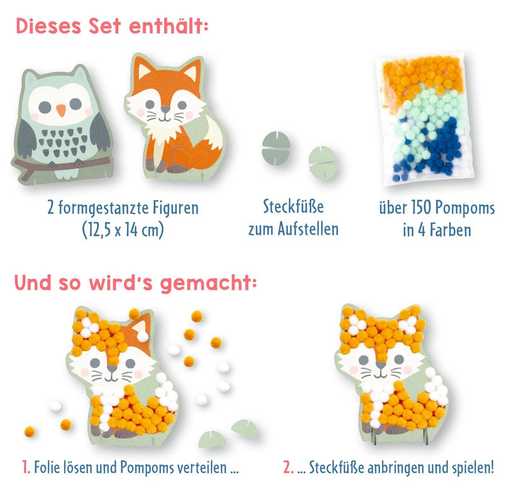 Weitere Ansicht: Mein kleines Bastelset: Pompom-Figuren