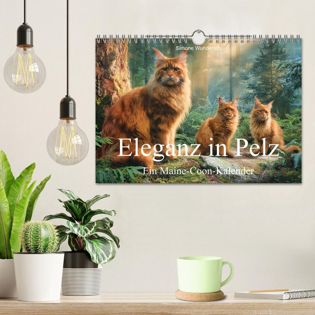 Weitere Ansicht: Eleganz in Pelz - ein Maine Coon - Kalender (Wandkalender 2027 DIN A4 quer), CALVENDO Monatskalender | Simone Wunderlich, Calvendo