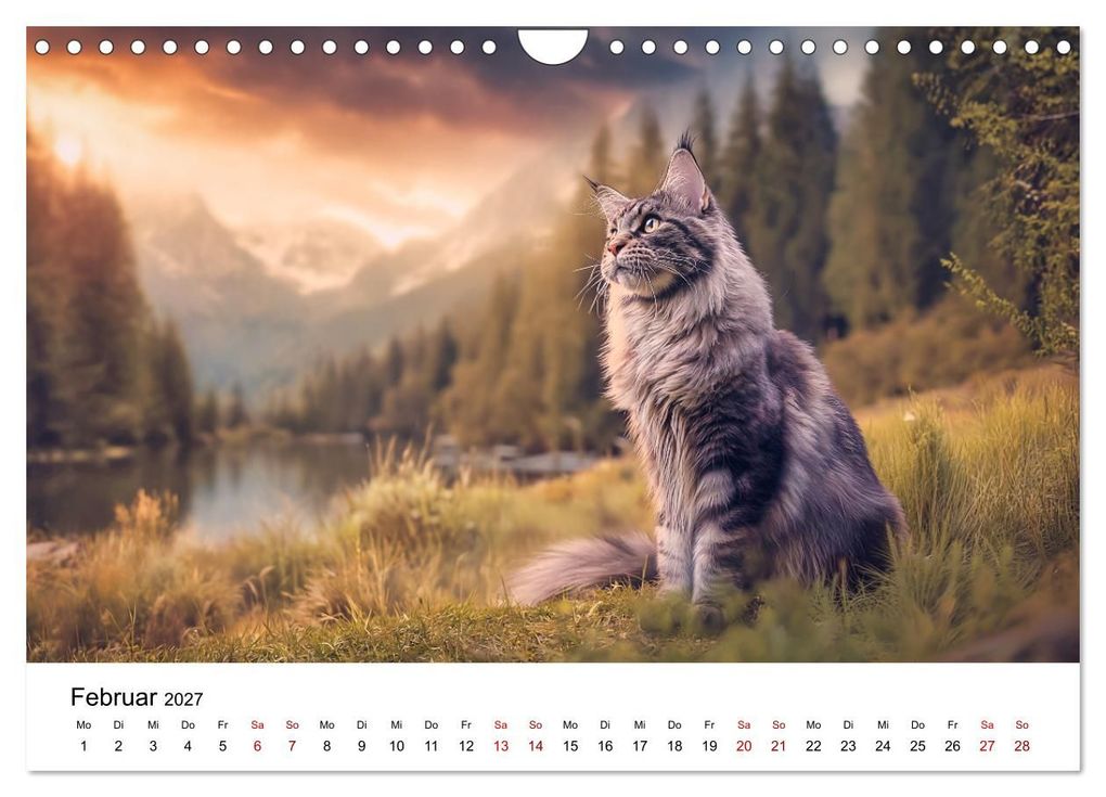 Weitere Ansicht: Eleganz in Pelz - ein Maine Coon - Kalender (Wandkalender 2027 DIN A4 quer), CALVENDO Monatskalender | Simone Wunderlich, Calvendo