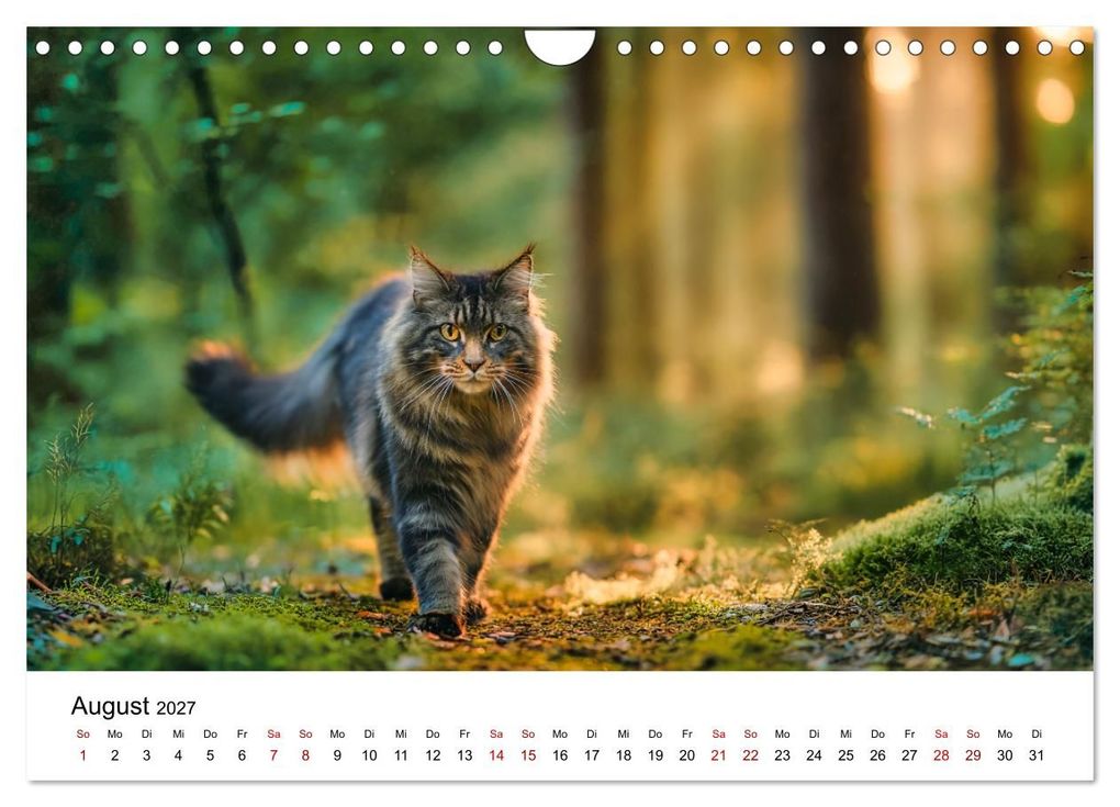 Weitere Ansicht: Eleganz in Pelz - ein Maine Coon - Kalender (Wandkalender 2027 DIN A4 quer), CALVENDO Monatskalender | Simone Wunderlich, Calvendo