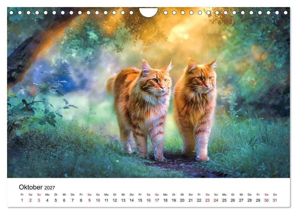 Weitere Ansicht: Eleganz in Pelz - ein Maine Coon - Kalender (Wandkalender 2027 DIN A4 quer), CALVENDO Monatskalender | Simone Wunderlich, Calvendo