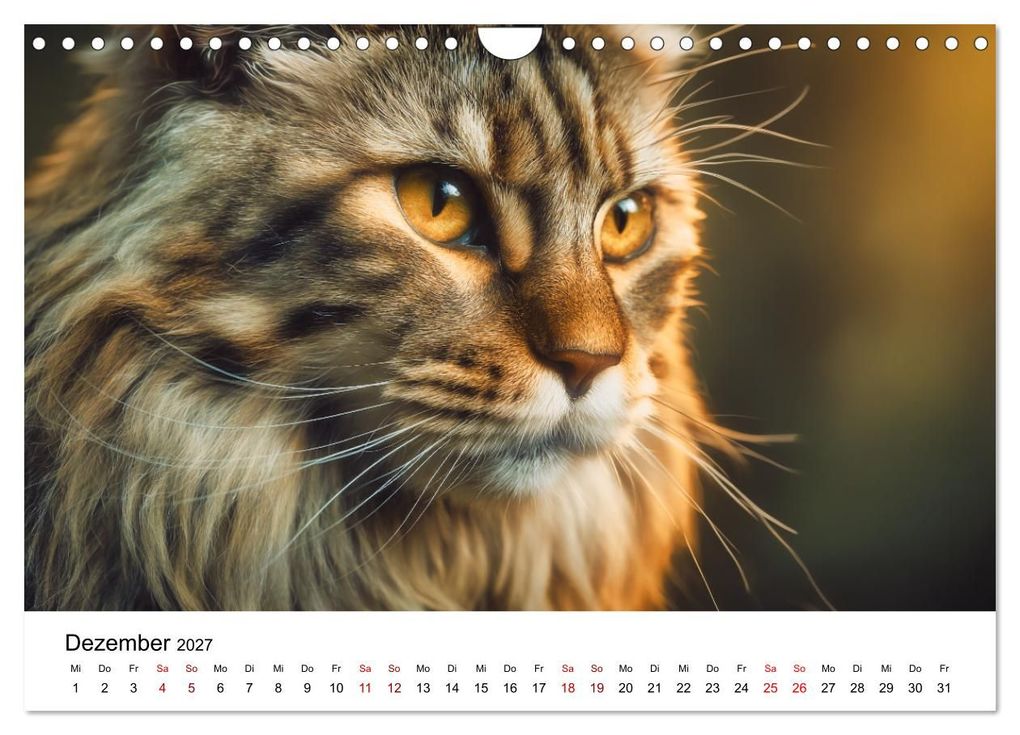 Weitere Ansicht: Eleganz in Pelz - ein Maine Coon - Kalender (Wandkalender 2027 DIN A4 quer), CALVENDO Monatskalender | Simone Wunderlich, Calvendo