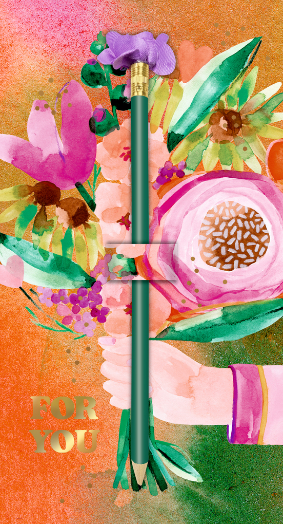 Weitere Ansicht: Karte mit Bleistift - Blumengrüße - Schöner Schenken