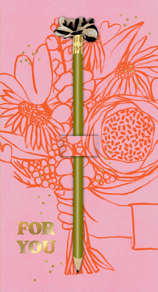 Weitere Ansicht: Karte mit Bleistift - Blumengrüße - Schöner Schenken