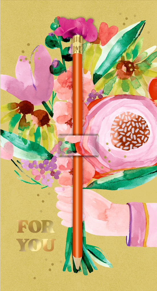 Weitere Ansicht: Karte mit Bleistift - Blumengrüße - Schöner Schenken