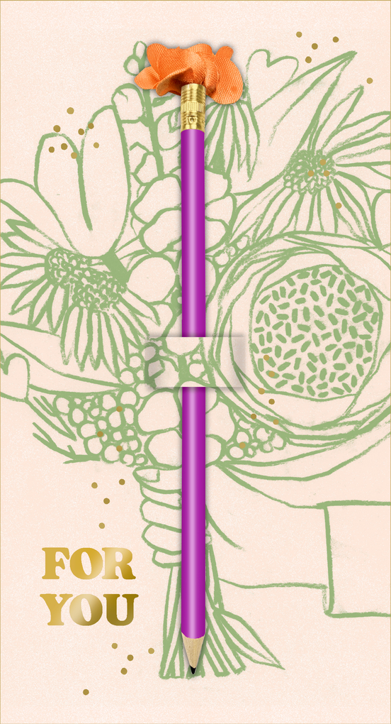Weitere Ansicht: Karte mit Bleistift - Blumengrüße - Schöner Schenken