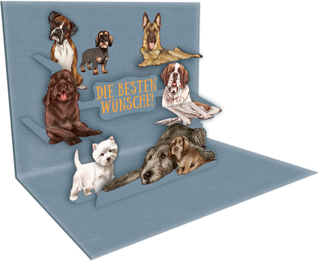 Weitere Ansicht: Pop-up-Grußkarte - I love Dogs