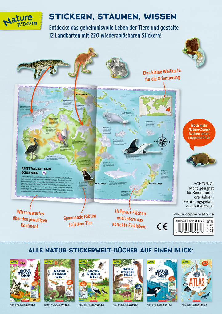 Weitere Ansicht: Natur-Stickerwelt - Atlas - Tiere der Welt