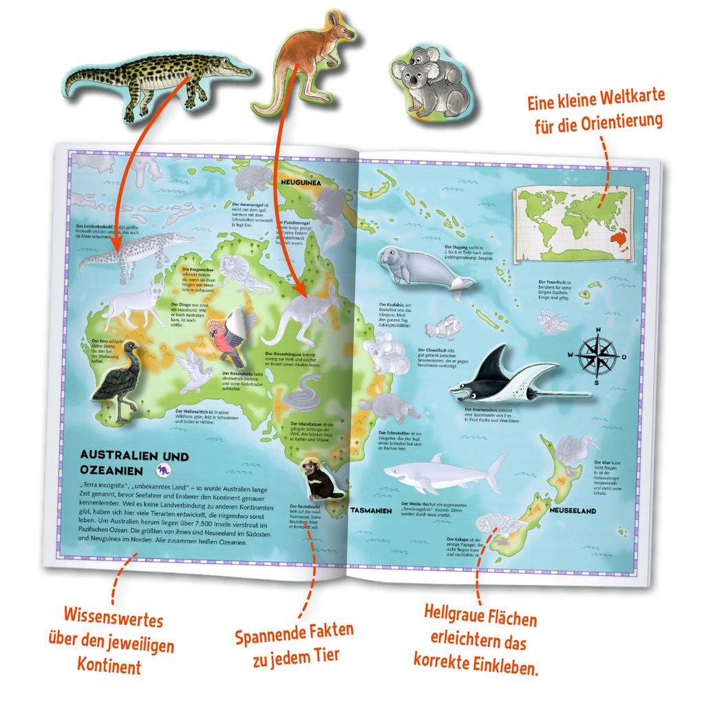 Weitere Ansicht: Natur-Stickerwelt - Atlas - Tiere der Welt