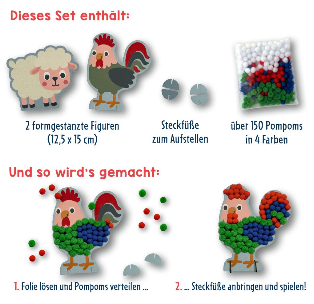 Weitere Ansicht: Mein kleines Bastelset: Pompom-Figuren