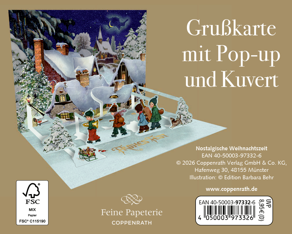 Weitere Ansicht: Pop-up-Grußkarte - Nostalgische Weihnachtszeit