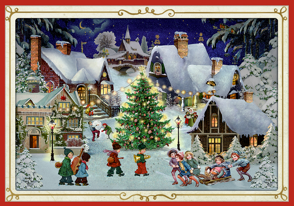 Weitere Ansicht: Pop-up-Grußkarte - Nostalgische Weihnachtszeit