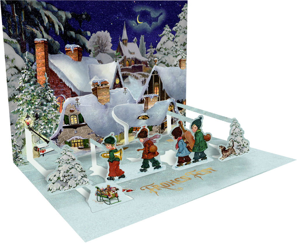 Weitere Ansicht: Pop-up-Grußkarte - Nostalgische Weihnachtszeit
