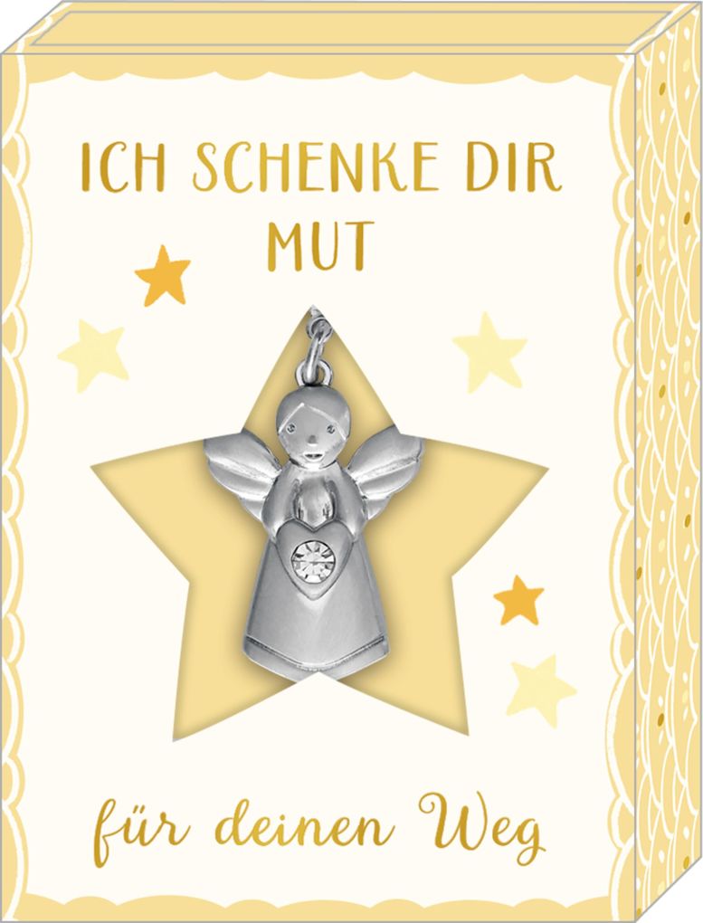 Weitere Ansicht: Schmuckanhänger - Kleiner Schutzengel (mint / gelb)