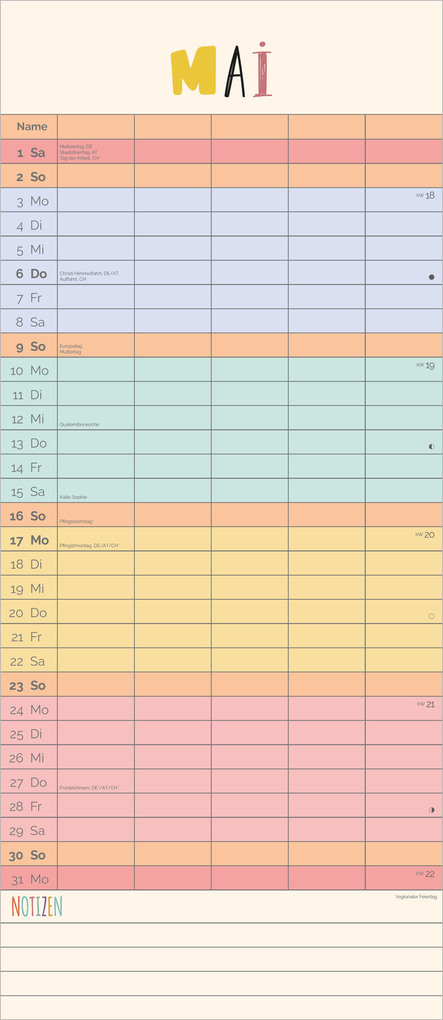 Weitere Ansicht: Familienplaner Unser buntes Jahr 2027 | Neumann Verlage GmbH & Co. KG