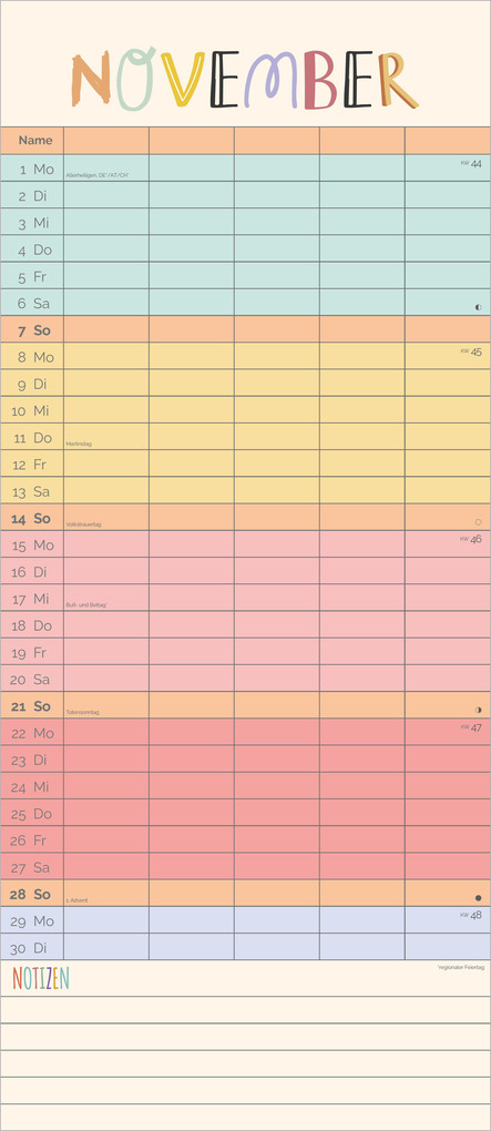 Weitere Ansicht: Familienplaner Unser buntes Jahr 2027 | Neumann Verlage GmbH & Co. KG
